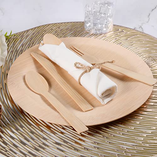 Biodegradable Bamboo Cutlery Set with Pre Rolled Napkins