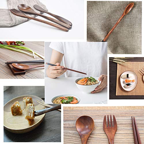 9-Piece Bamboo Cutlery Set with Travel Case