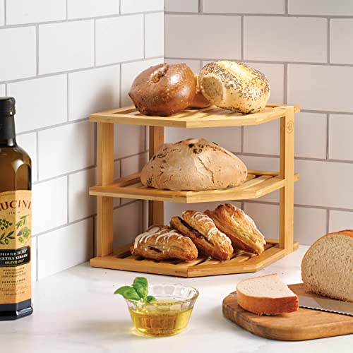 Bamboo Corner Shelf Organizer - Kitchen & Bathroom