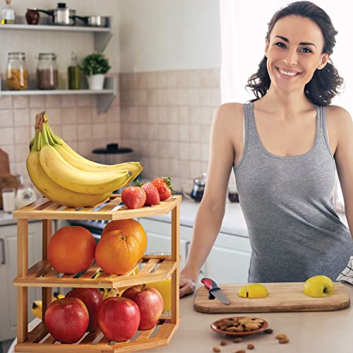 Bamboo Corner Shelf Organizer - Kitchen & Bathroom