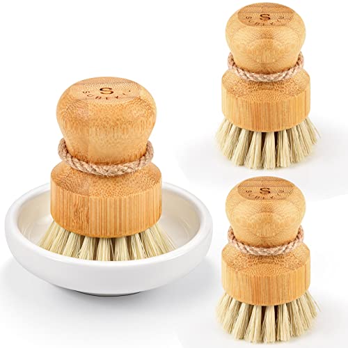 Subekyu Bamboo Kitchen Scrub Brush Set
