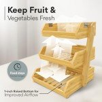 Bamboo 3 Tier Fruit Basket - 33+ Lbs Capacity
