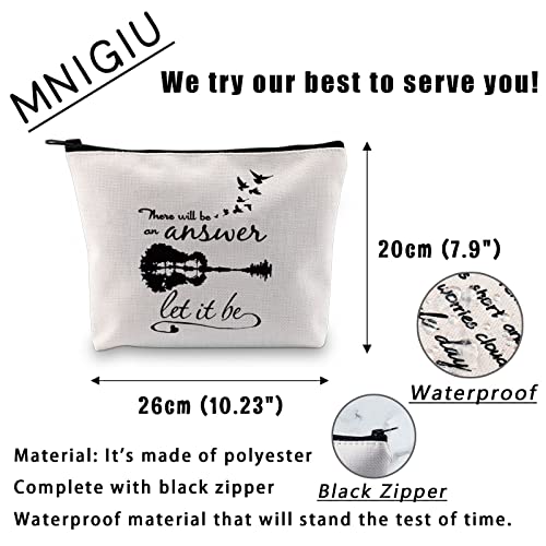 MNIGIU Song Lyrics Inspired Gift There Will Be Answer Let It Be Cosmetic Bag Music Album Gift Beatles Music Fan Gift by 