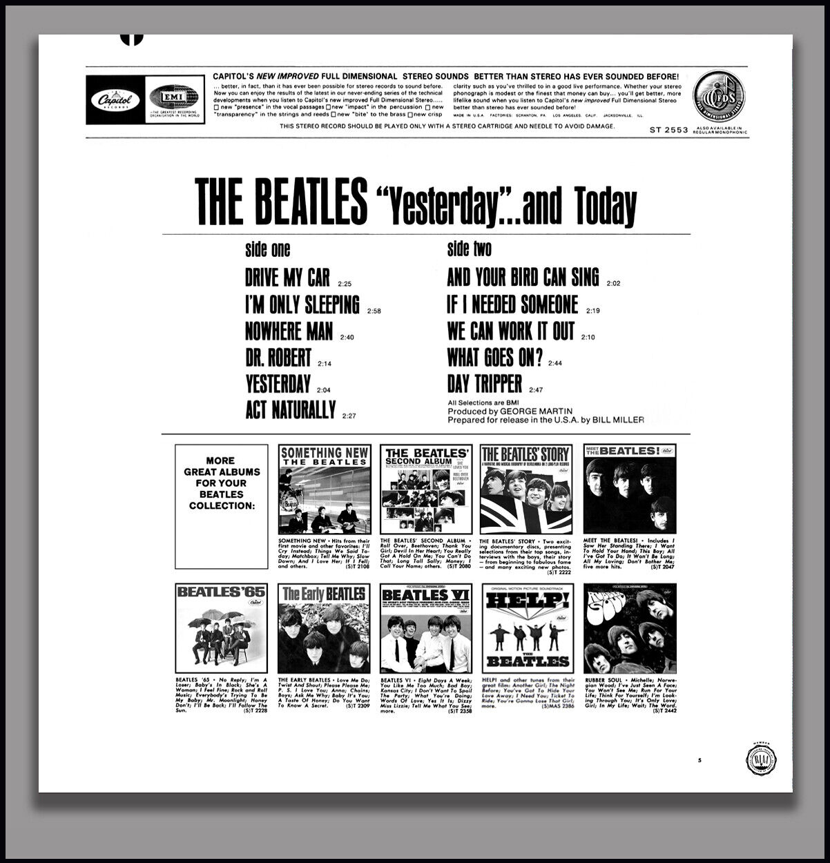 Butcher Cover Stereo Yesterday and Today - Beatles