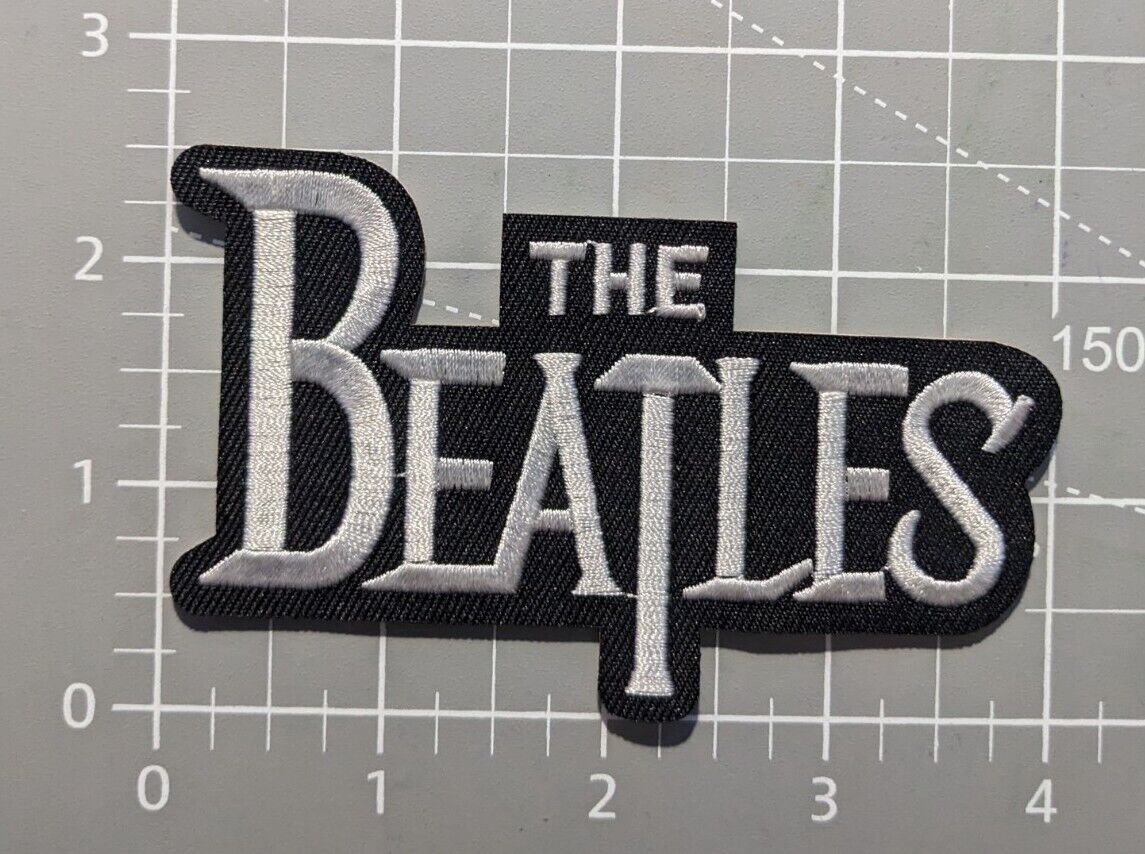 The Beatles Patch Band Logo 60s Classic Rock Embroidered Iron On 2.5x4"