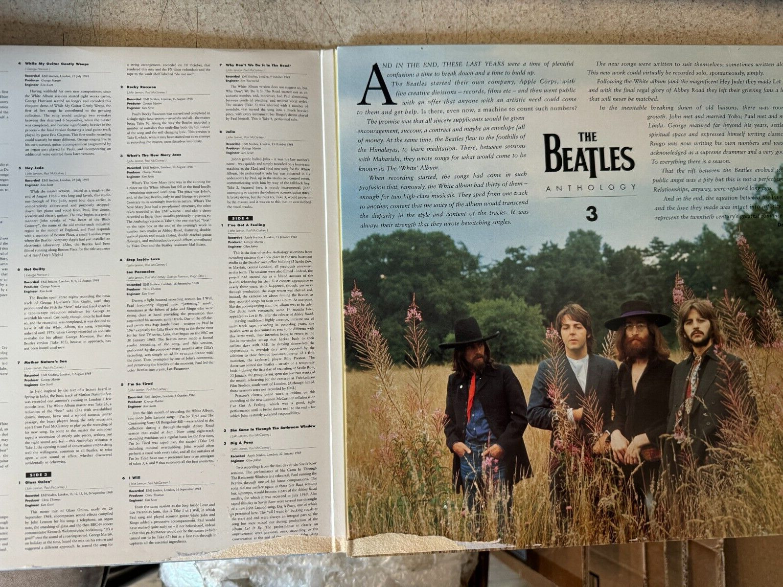 The Beatles Anthology 3 Vinyl Record UK Pressing Triple Album