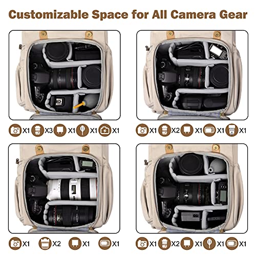 Camera Backpack with Rain Cover and Tripod Holder