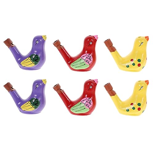 6 Pack Ceramic Bird Call Whistles for Kids