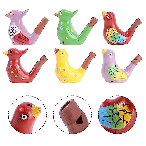 6 Pack Ceramic Bird Call Whistles for Kids