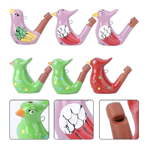 6 Pack Ceramic Bird Call Whistles for Kids
