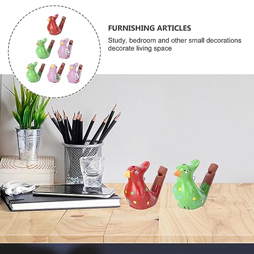 6 Pack Ceramic Bird Call Whistles for Kids