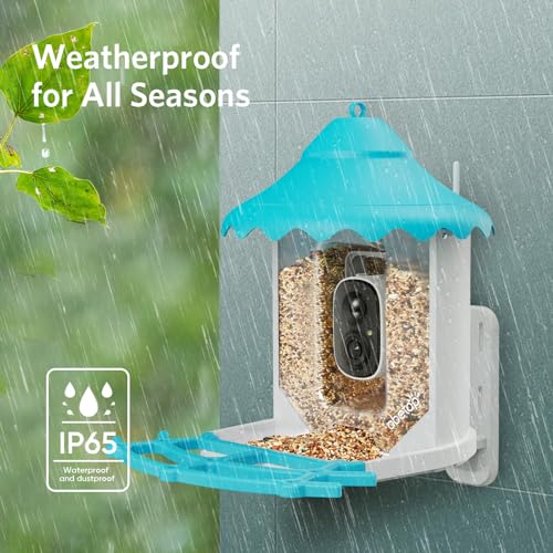 Smart Bird Feeder Camera with 135° HD View
