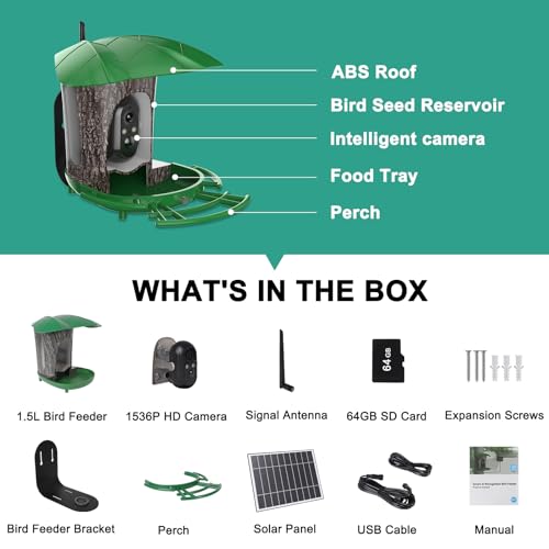 Smart Bird Feeder with Camera and Solar Panel