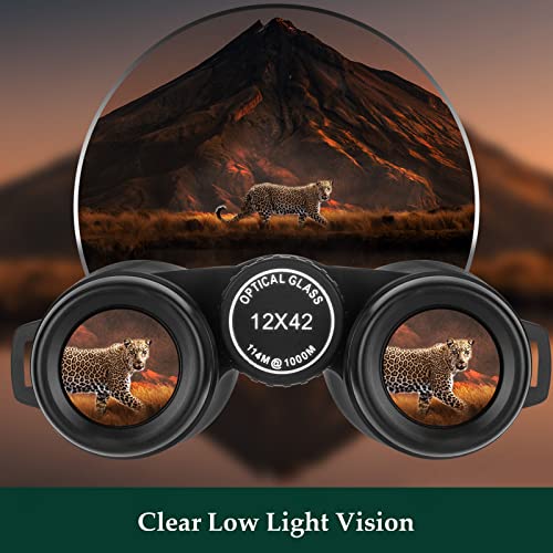 Adorrgon 12x42 Binoculars with Clear Low Light Vision