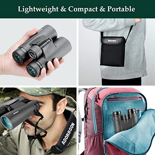 Adorrgon 12x42 Binoculars with Clear Low Light Vision