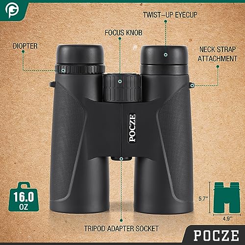 Lightweight 12x42 Waterproof Binoculars for Bird Watching