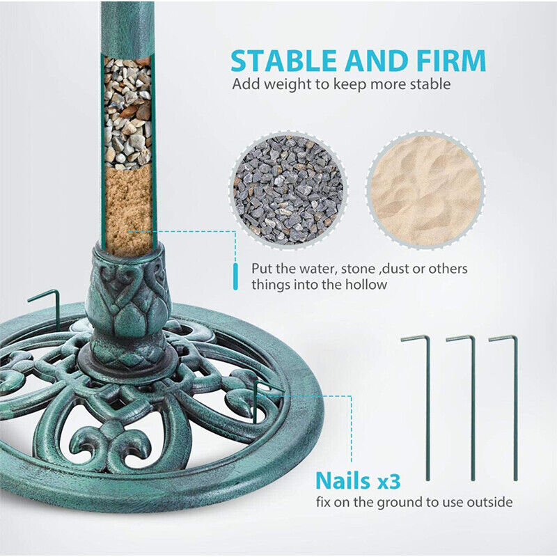 28" Solar-Powered Bird Bath and Fountain Set