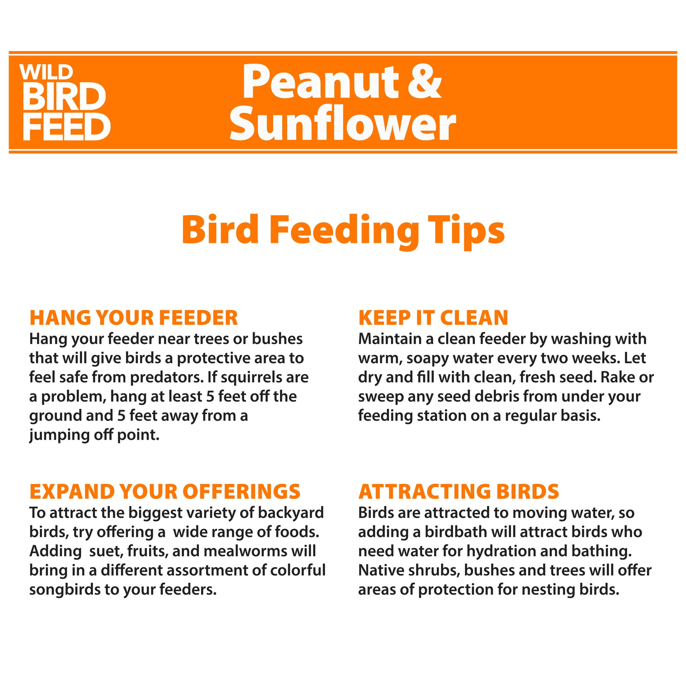 Peanut and Sunflower Wild Bird Seed Blend, 20 lb