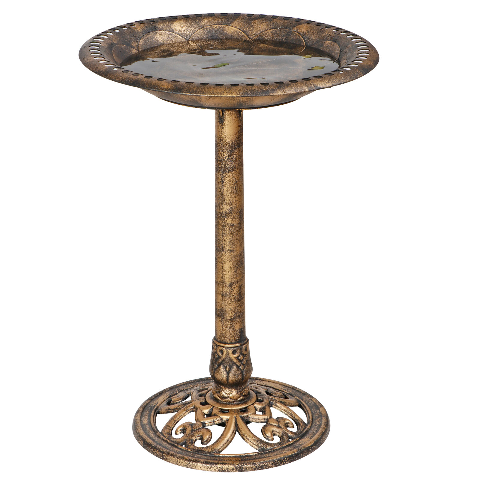 28" Vintage Birdbath Pedestal for Yard Decor