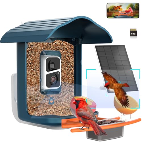 Smart Bird Feeder with Camera and 64GB Card