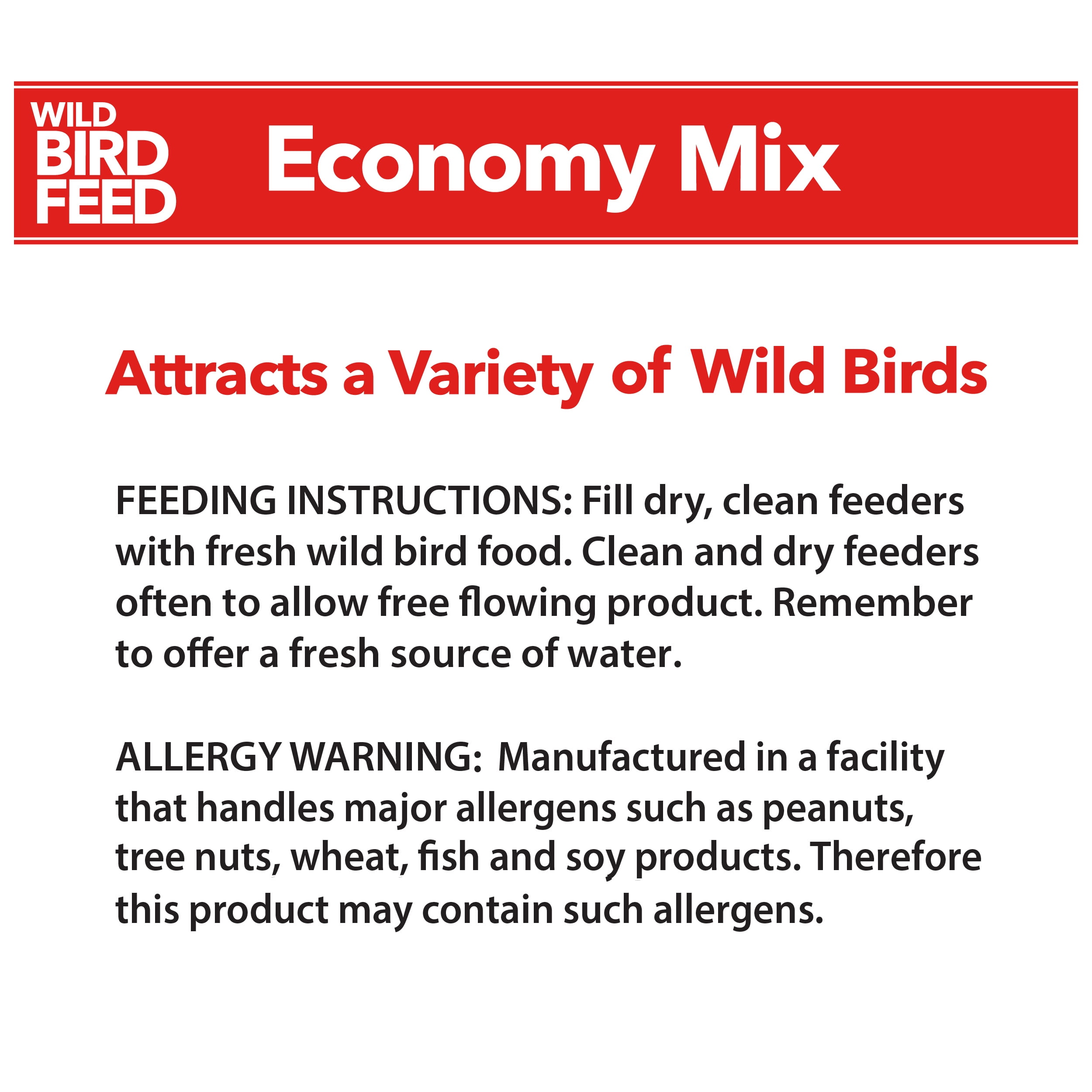 Economy Wild Bird Seed Mix, 20 lb Bag