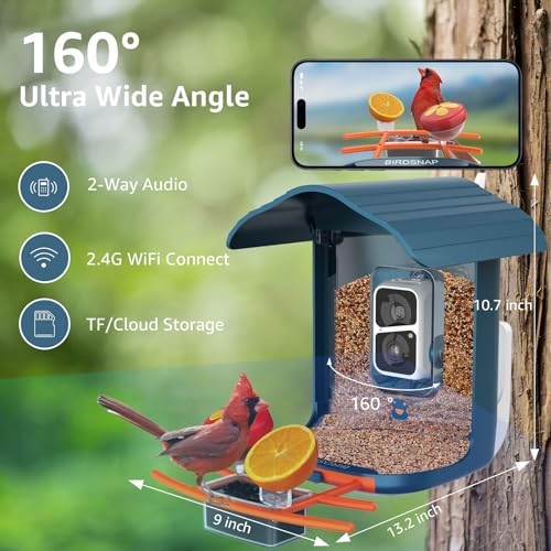 Smart Bird Feeder with Camera and 64GB Card