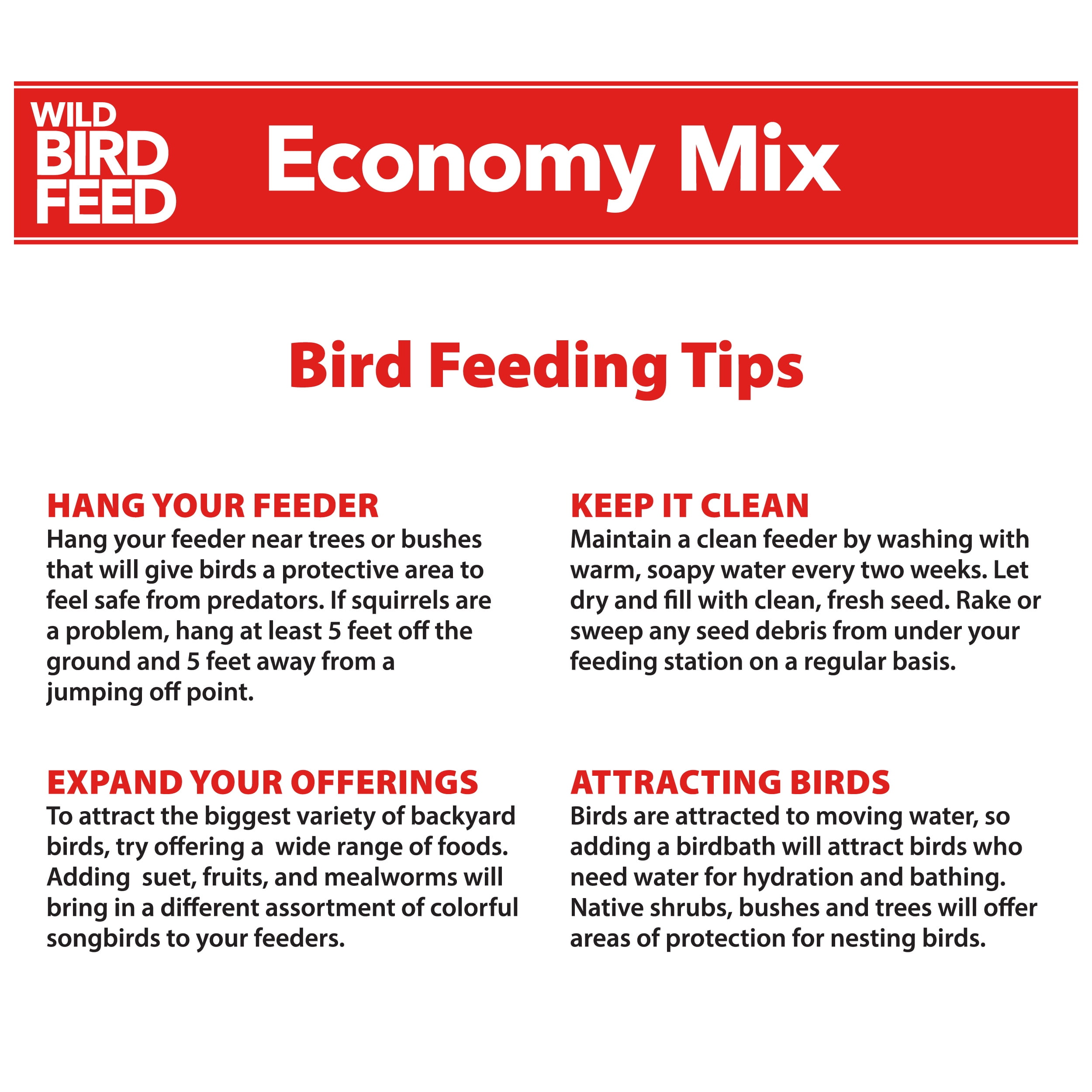 Economy Wild Bird Seed Mix, 20 lb Bag