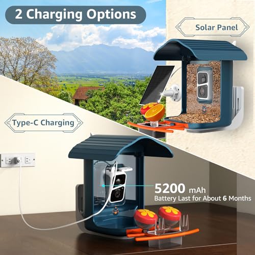 Smart Bird Feeder with Camera and 64GB Card