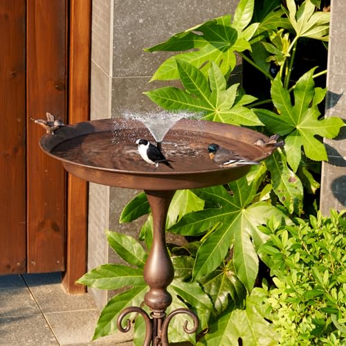 Metal Bird Bath with Stand for Outdoor Decor