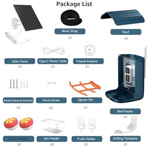 Smart Bird Feeder with Camera and 64GB Card