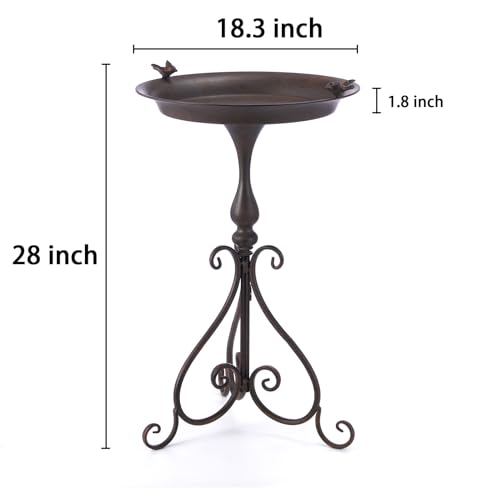 Metal Bird Bath with Stand for Outdoor Decor