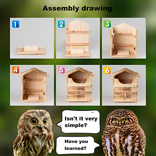Large Handmade Owl Nesting Box with Accessories