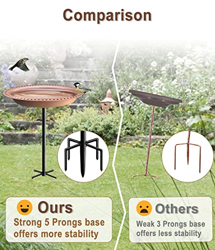5-Prong Base Bird Bath with Detachable Bowl