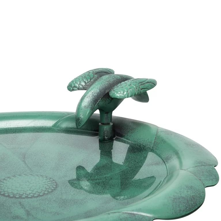 31" Outdoor Antique Flower Birdbath with Birds