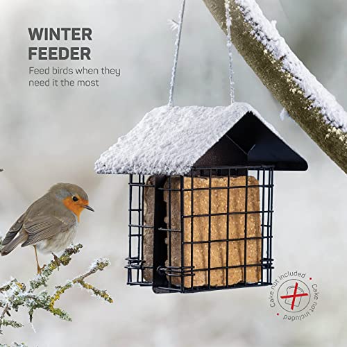Double Capacity Suet Bird Feeder with Metal Roof