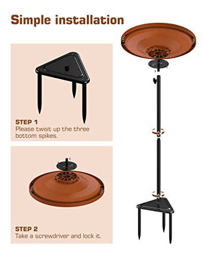 Detachable Heavy Duty Outdoor Bird Bath Bowl