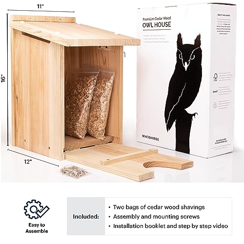 Large Cedar Owl House - Weatherproof Nesting Box