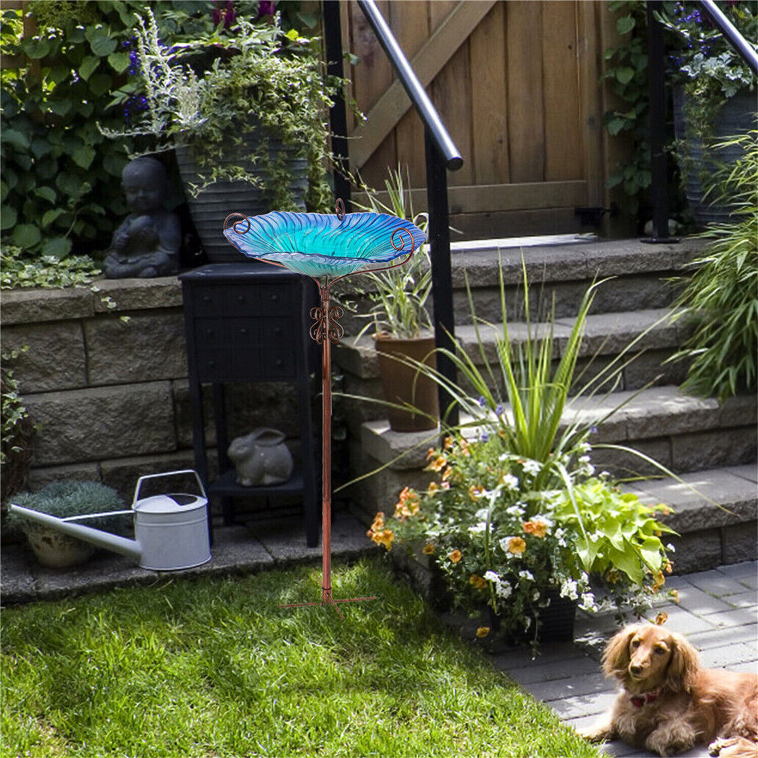 Glass Birdbath Fountain for Your Outdoor Garden