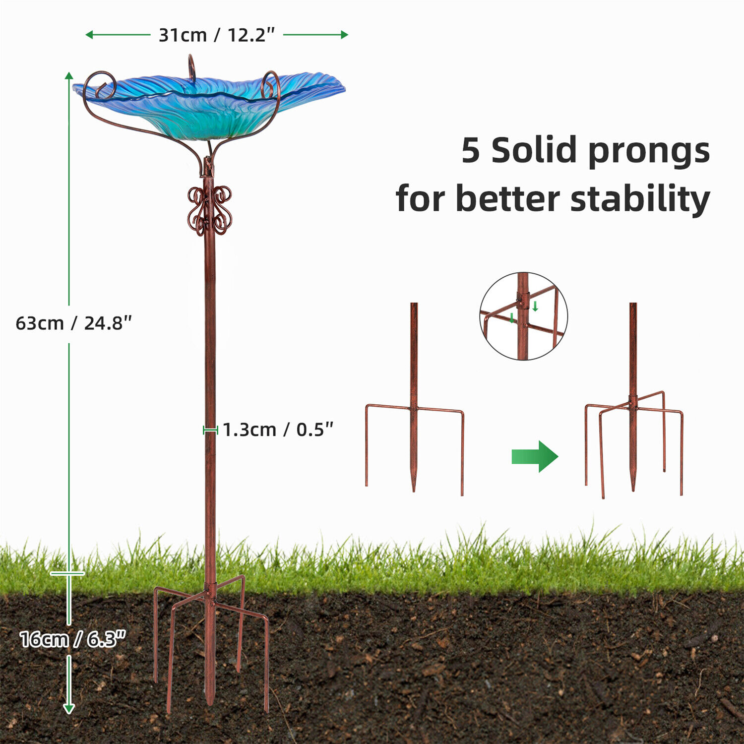 Glass Birdbath Fountain for Your Outdoor Garden