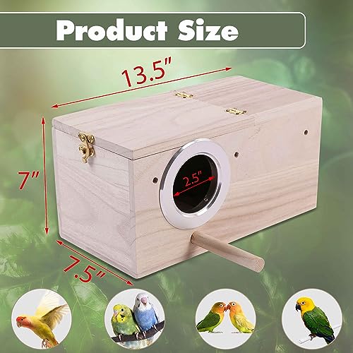 Extra Large Parakeet Nesting Box with Coconut Fiber