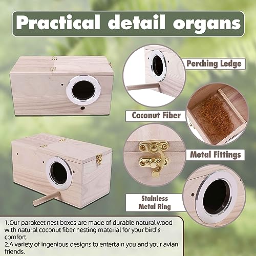 Extra Large Parakeet Nesting Box with Coconut Fiber