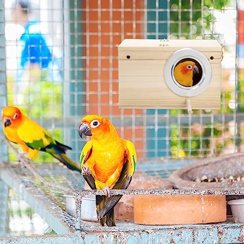 2 Pack Natural Wood Bird Nesting Boxes
