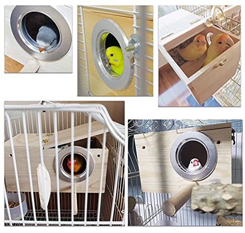 Wooden Bird Nest Box with Perch for Breeding