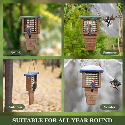 Blue Recycled Plastic Suet Bird Feeder