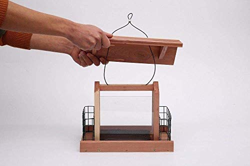 Cedar Bird Feeder with Suet Holder and Windows
