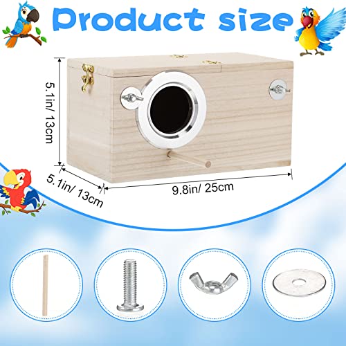 Wooden Parakeet Nesting Box for Small Birds