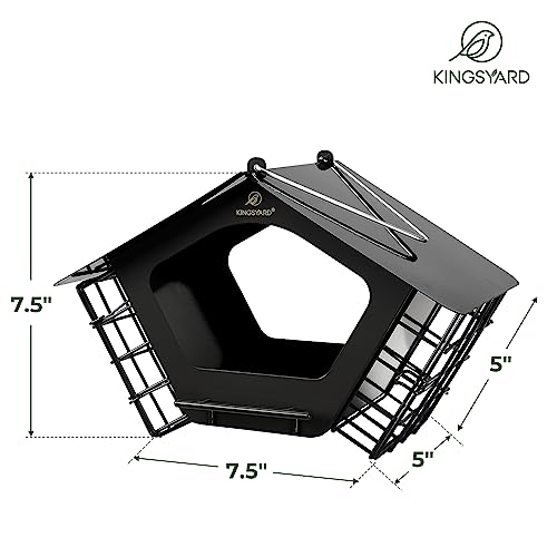 Kingsyard 2-in-1 Outdoor Bird Feeder, Black