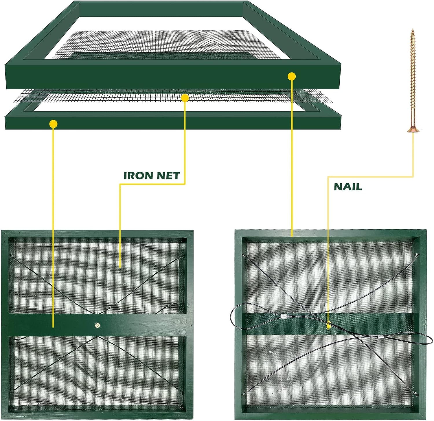 Wooden Hanging Bird Feeder Tray for Gardens