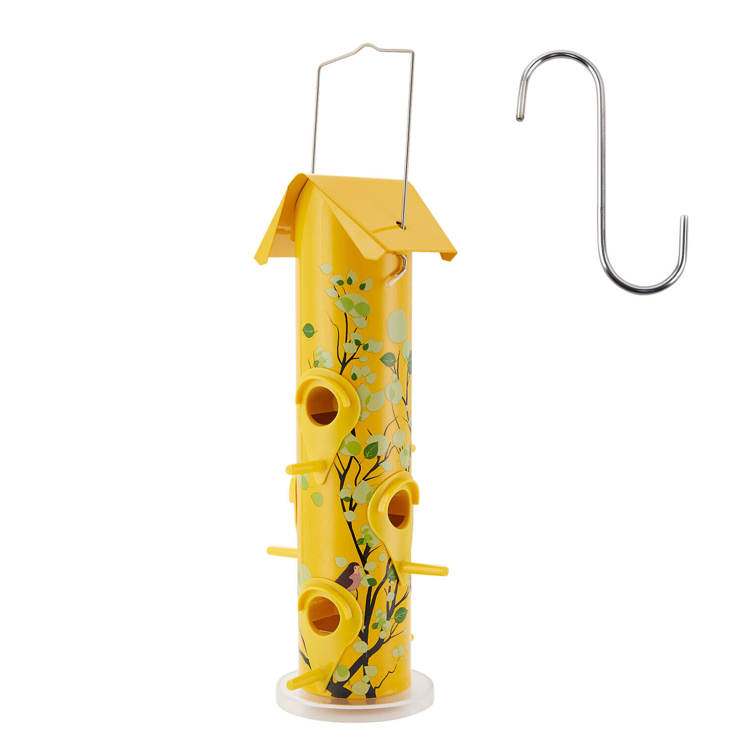 Kingsyard 14" Squirrel-Proof Metal Tube Bird Feeder