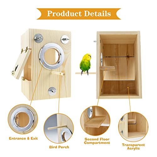 Clear Acrylic Birdhouse for Finches and Parrots